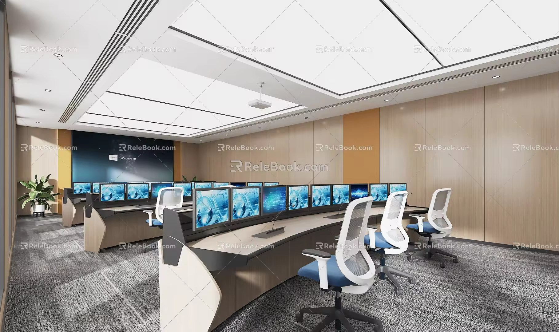 Monitoring and command room 3d model