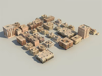 Urban City Building Complex With Various Architectural Structures And Dense Arrangement 3d model