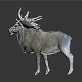 Game Movie Fantasy Creature Character with Intricate Antler Design and Elegant White Fur Texture