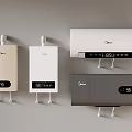Midea Wall Mounted Water Heaters With Digital Display And Various Colors 3d model