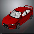 Stylish Red Sports Car With Rear Spoiler White Interior And Black Wheels