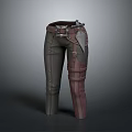Game Movie Character Tactical Pants Design With Leather Belt Sheath Buttons And Brown Accents
