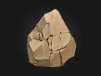 Natural Stone And Wood Decorative Piece With Intricate Textured Surface 3d model