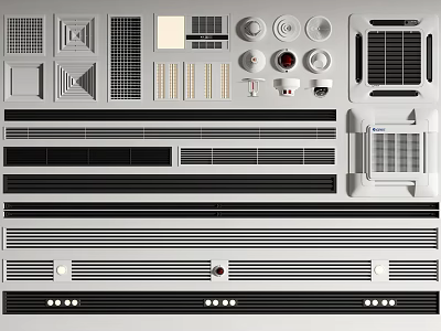 Air Conditioner Air Vents Various Styles And Designs 3d model