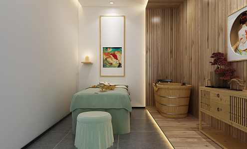 Japanese spa beauty salon rooms 3d model