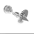 Turbine Engine Component With Rotating Blades And Metal Shaft Structure