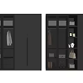Modern Wardrobe Interior Design With Glass Doors Metal Handles Storage Shelves Drawers