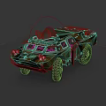 Military Reconnaissance Vehicle With Camouflage Paint And Roof Antenna Circular Radar Device Multi Wheel Design