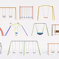 Colorful Playground Swings Featuring Various Designs And Seats For Kids Outdoor Play