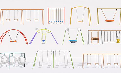 Modern Swing Park Swing Combination Hanging Chair Courtyard Swing Outdoor Swing 3d model