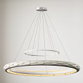 Modern Double Ring Chandelier With Warm Light And Textured Outer Ring 3d model