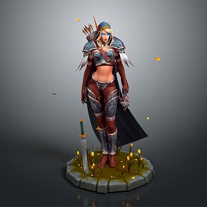 Cosplay Costume COSPLAY Costume Online Game Female Warrior Anime Costume Animation Costume 3d model