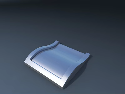 Modern Silver Laptop Accessory With Curved Edges And Sleek Square Design 3d model