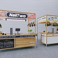 Modern Commercial Retail Booth Equipment With Signage Menu Board And Display Screens