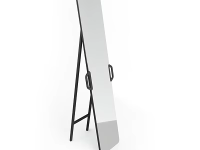 Full Length Standing Mirror With Black Metal Frame And Minimalist Design 3d model