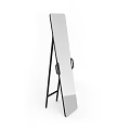 Full Length Standing Mirror With Black Metal Frame And Minimalist Design