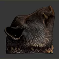 Artistic Brass Animal Head Sculpture With Intricate Texture For Home Decor