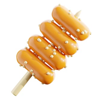 Modern Fried Skewers Rice Cake Food Cartoon Food 3d model
