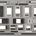 Modern Bathroom Accessories with Various Design Panels and Control Units for Bathroom Use 3d model