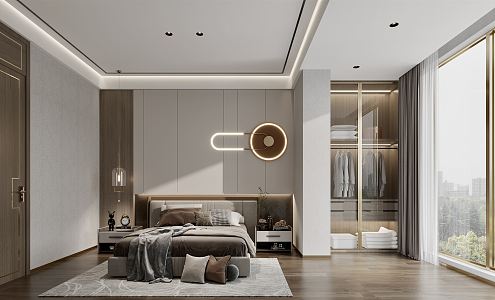 Light Luxury Bedroom Home Bedroom 3d model