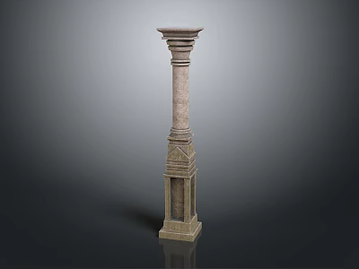 Classical Stone Column With Intricate Carvings And Decorative Base For Architectural Use 3d model