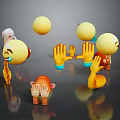 Expression package WeChat expression package cartoon expression cartoon face emoticon Yan text 3d model