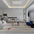 Modern Living And Dining Room Interior With Sofa Dining Table And Decorative Plants