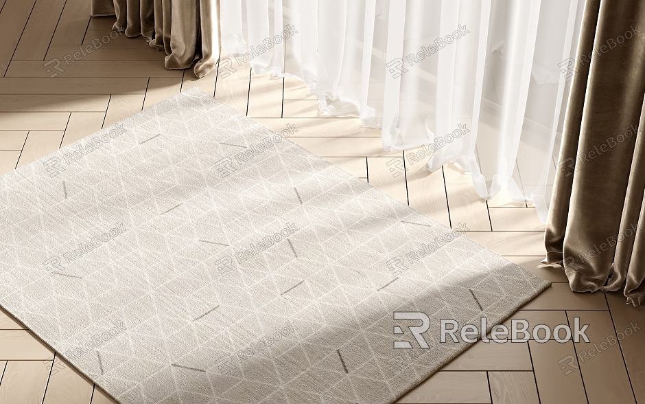 Modern Square Carpet Carpet Wood Floor Curtain Gauze Curtain model