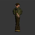 Modern men's overalls men's overalls 3d model