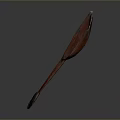 Vintage Handcrafted Wooden Shovel With Long Smooth Handle And Rustic Finish Design