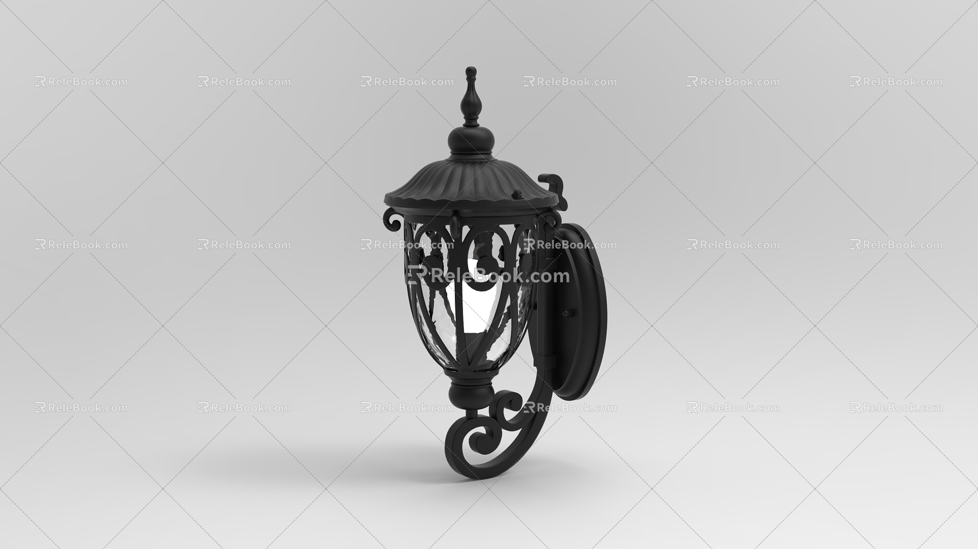 European-style outdoor wall lamp 3d model