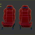 Premium Red Sporty Car Seats Pair For Automotive Racing Interior