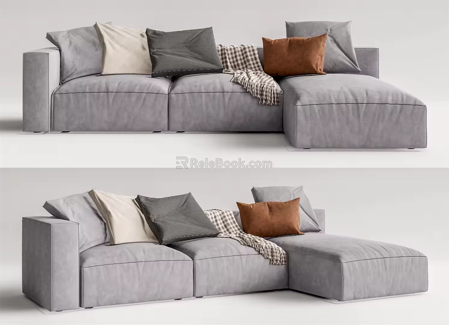 Modern corner sofa multiplayer sofa 3d model