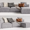 Modern corner sofa multiplayer sofa 3d model