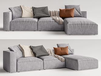 Modern corner sofa multiplayer sofa 3d model