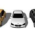 Assorted Colored Cars Collection Featuring Gold Sedan White Coupe And Black SUV