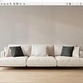 Modern Three-Seat Sofa Multiplayer Sofa 3d model