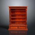 Classic Wooden Bookshelf With Multiple Storage Shelves And Drawer Compartments