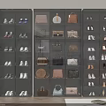 Modern Shoe Cabinet Design With Glass Doors For Shoes And Handbags Storage