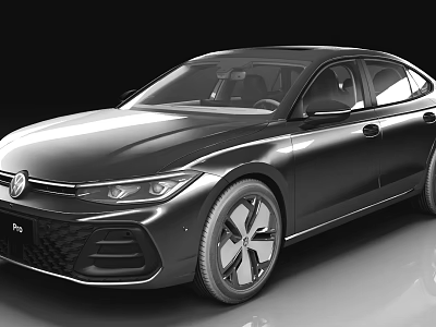 Black Volkswagen Coupe With Sleek Body Sporty Front And Pro Badge 3d model