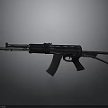 Modern Assault Rifle With Black Barrel Magazine And Tactical Stock