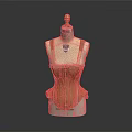 Classic Dressmaking Mannequin With Golden Top And Yellow Corset For