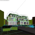 Modern Semi Detached Villa Exterior Design With Large Windows Balconies And Greenery Garden