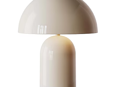 Modern Abstract Floor Lamp with Smooth Curved White Body and Dome Shade 3d model