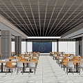 Modern Staff Canteen Staff Restaurant Student Canteen 3d model