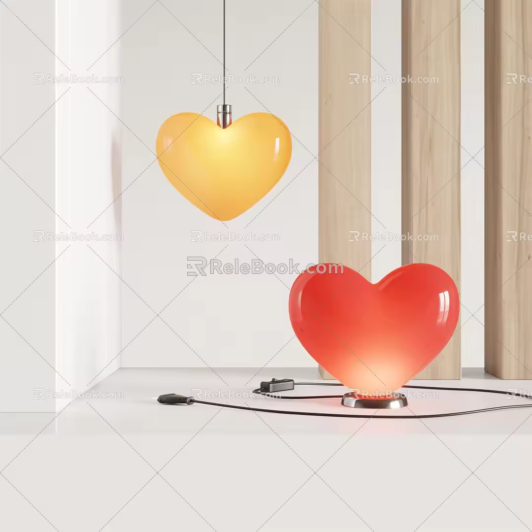Modern lamp combination love table lamp chandelier 3d model