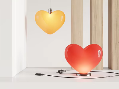Modern lamp combination love table lamp chandelier 3d model