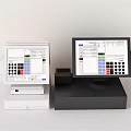 Modern Commercial POS Terminals With Touch Screens Keypad And Cash Drawers