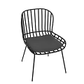 Modern Black Metal Frame Leisure Chair With Woven Design And Comfortable Seat