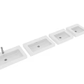 Contemporary Modern White Rectangular Ceramic Bathroom Washbasin With Sleek Design And Chrome Faucet